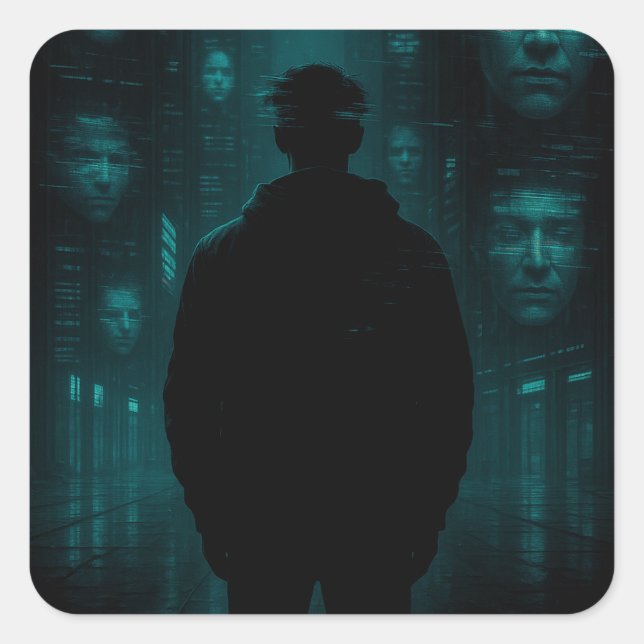 Die, die dich jetzt beobachten quadratischer aufkleber (Vorderseite)