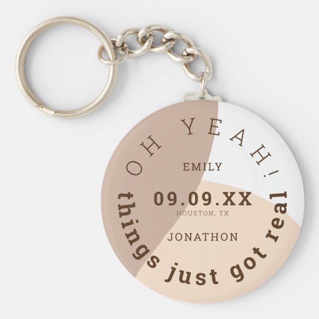 Die Dinge Got einfach echter brauner Cremerwitz Sa Schlüsselanhänger (Vorne)