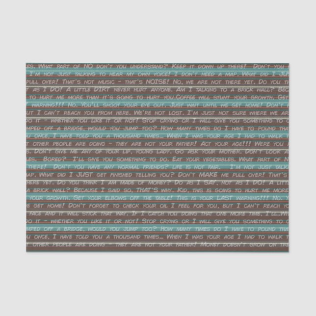 Die Dinge sagen: "Dadisms" auf Streifen Seidenpapier (Vorderseite)