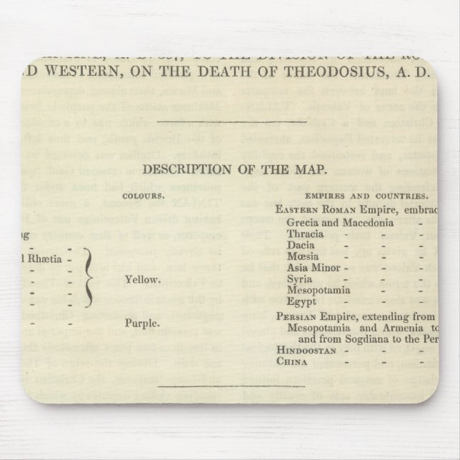 Die Division des Römischen Reiches 395 AD 2 Mousepad (Vorne)