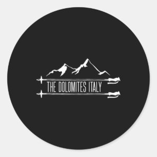 Die Dolomiten Italien Skifahren Runder Aufkleber