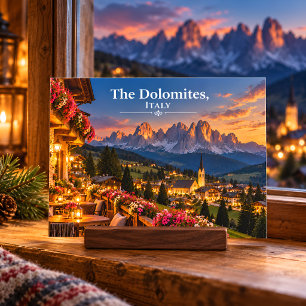 Die Dolomiten Italien Sonnenuntergang Alpen Dorf R Postkarte