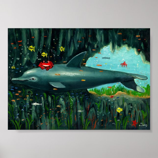 Die Dolphin und die Krabbe waren Freunde. Poster (Vorne)