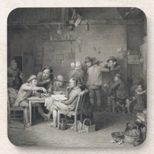 Die Dorf-Politiker, graviert von Abraham Raimb Getränkeuntersetzer