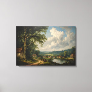 Die Dorfeiche — Englische Landschaft mit Figuren Leinwanddruck