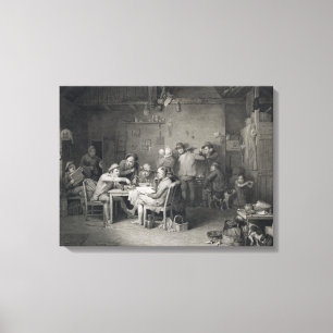 Die Dorfpolitiker, in Gravur von Abraham Raimb Leinwanddruck