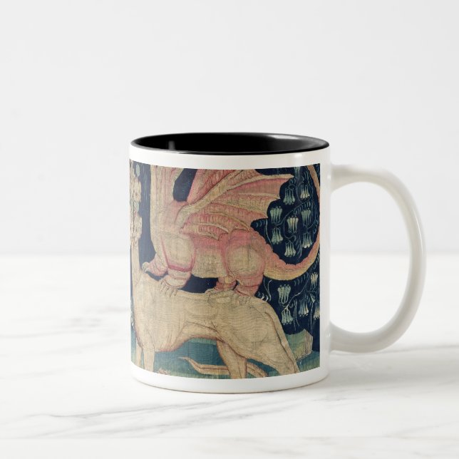 Die Drachen, die Frösche sich erbrechen Zweifarbige Tasse (Rechts)
