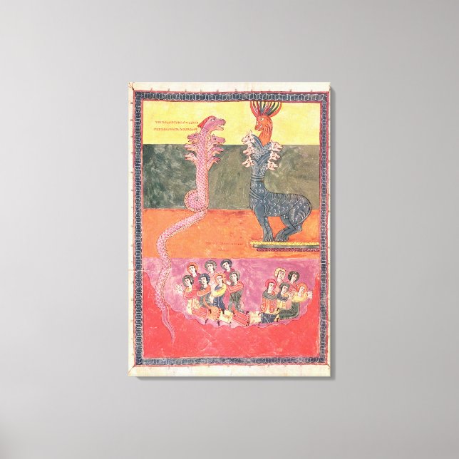 Die Drachen von der Girona Beatus Leinwanddruck (Vorderseite)