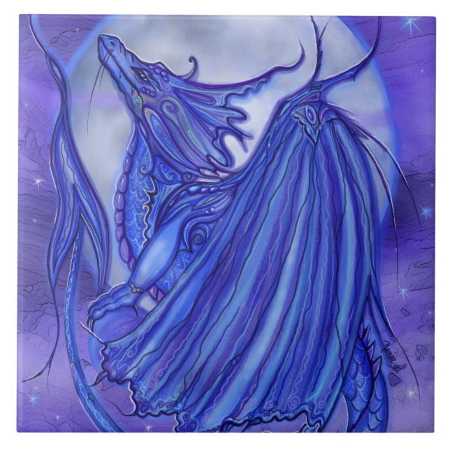 Die Drachenfantasie von Renee Lavoie Fliese (Vorderseite)