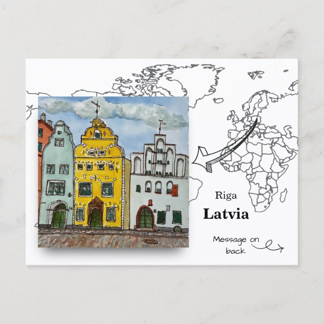 Die Drei Brüder, Riga Lettland Postkarte (Vorderseite)