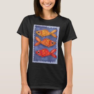 die drei Goldfische in einem geschickten Wasser T-Shirt