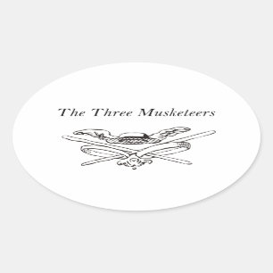 Die drei Helden der Musketiere - Alexandre Dumas Ovaler Aufkleber