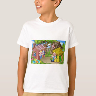 Die drei kleine Schwein-Märchen-Szene T-Shirt