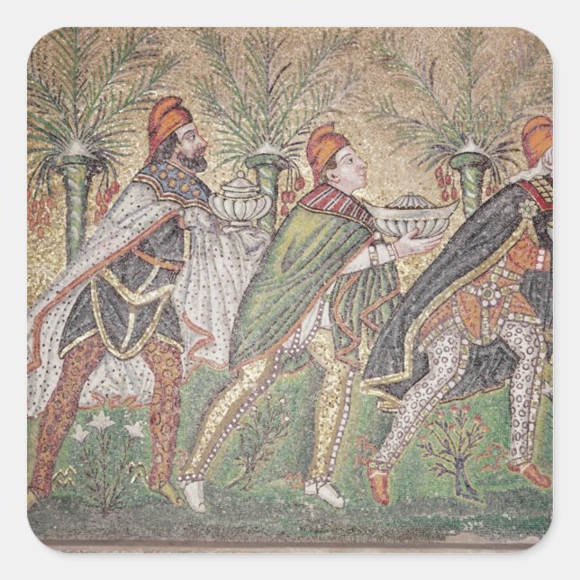 Die drei Könige Quadratischer Aufkleber (Vorderseite)
