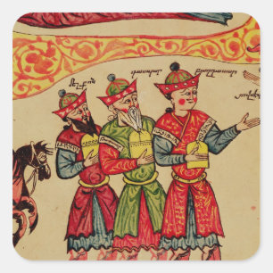 Die Drei Magi, Details aus der Geburt Quadratischer Aufkleber
