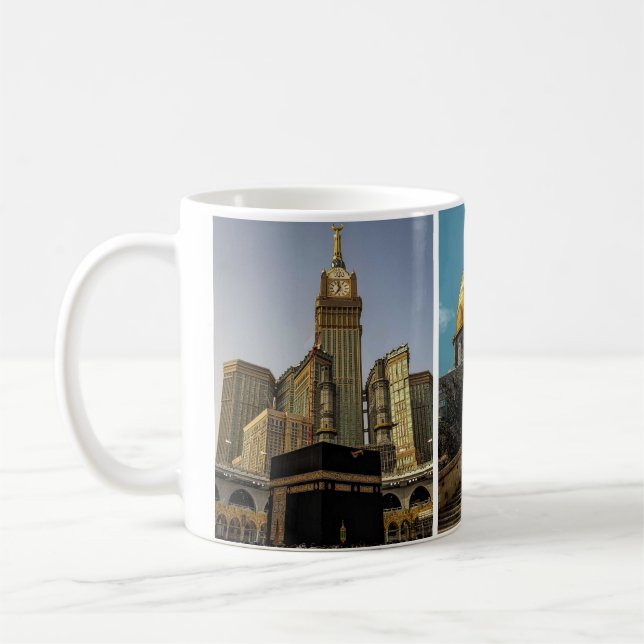 Die drei Moscheen: Makkah Madina Jerusalem Kaffeetasse (Links)