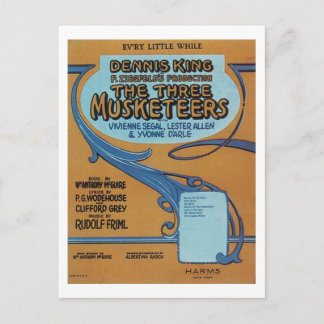 Die drei Musketiere Vintag Songbook Cover Postkarte