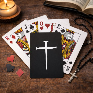 Die Drei Nägel Weiße Kreuz Christliche Glaubenskar Spielkarten