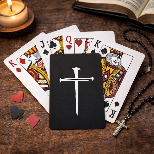 Die Drei Nägel Weiße Kreuz Christliche Glaubenskar Spielkarten (Von Creator hochgeladen)