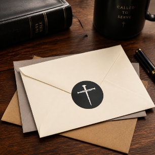 Die drei Nägel Weißes Kreuz Christlich Runder Aufkleber