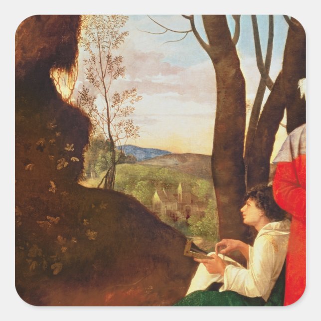 Die drei Philosophen Quadratischer Aufkleber (Vorderseite)