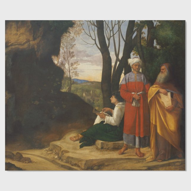Die drei Philosophen (Weisen) (von Giorgione) Geschenkpapier (Flach)