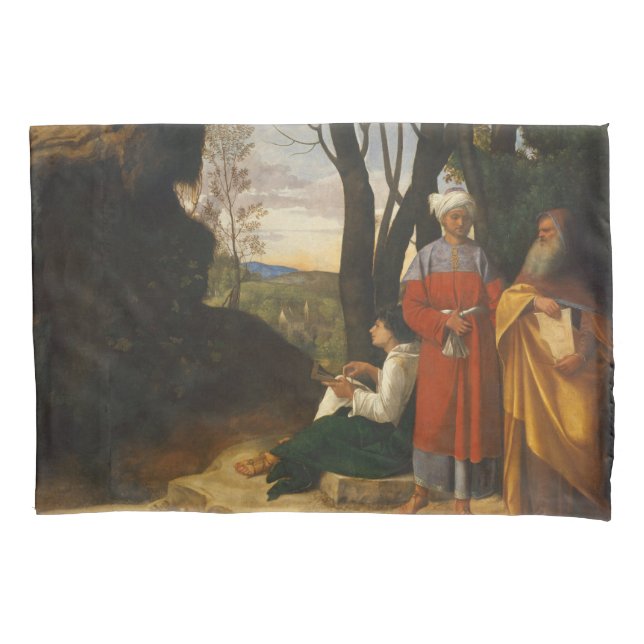 Die drei Philosophen (Weisen) (von Giorgione) Kissenbezug (Vorderseite-Links)