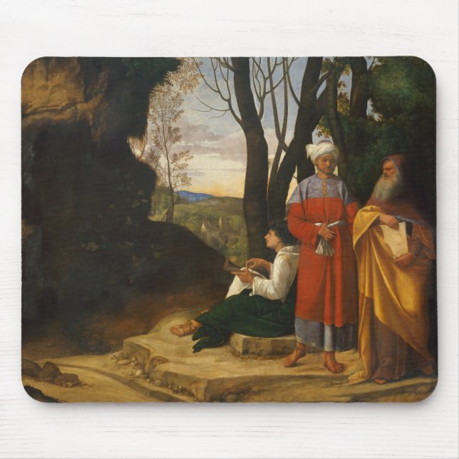 Die drei Philosophen (Weisen) (von Giorgione) Mousepad (Vorne)