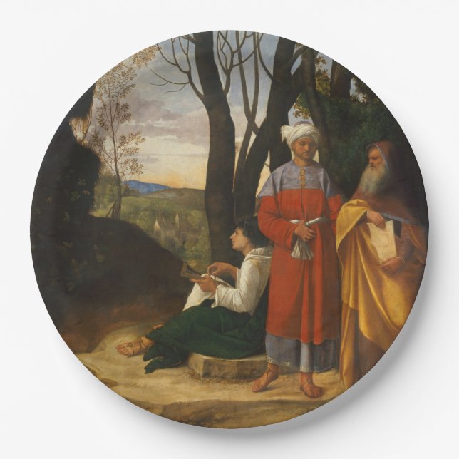 Die drei Philosophen (Weisen) (von Giorgione) Pappteller (Vorderseite)