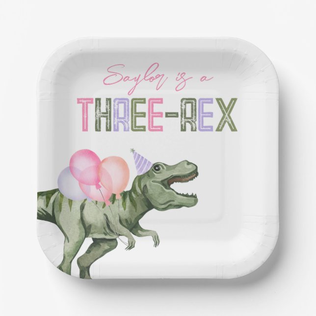 Die drei-Rex-Party-Papier-Teller von Girl Pappteller (Vorderseite)