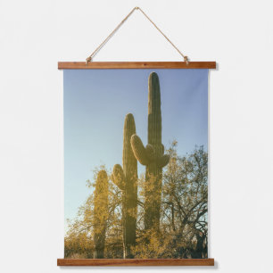 Die drei Saguaros Wandteppich Mit Holzrahmen