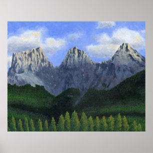 Die drei Schwestern in Canmore, Alberta, Kanada Poster