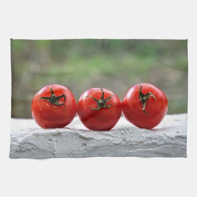 Die drei Tomaten Geschirrtuch (Horizontal)