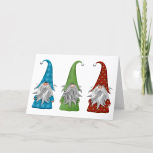 Die drei Weihnachts-Gnome-Feiertagskarten Feiertagskarte
