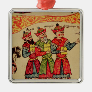 Die drei Weisen, Detail von der Geburt Christi Ornament Aus Metall