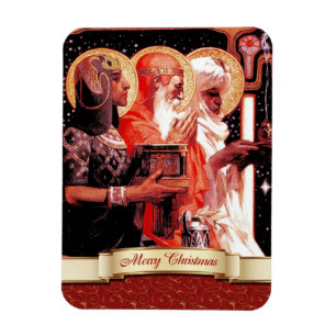 Die drei Weisen. Vintage Kunst Weihnachtsgeschenk  Magnet