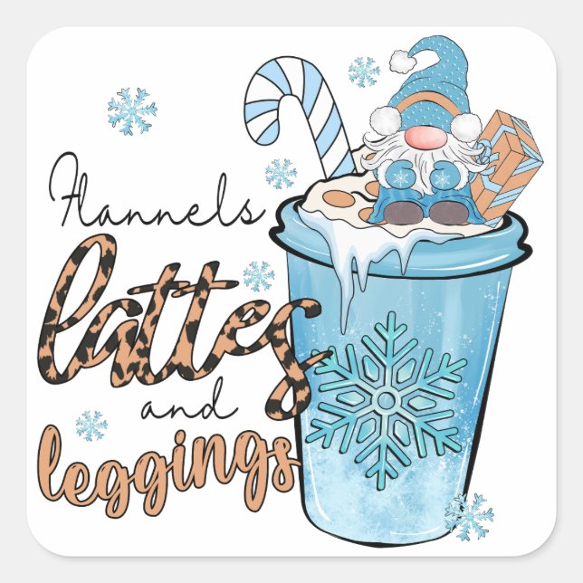 Die drei wichtigsten Dinge im Winter Quadratischer Aufkleber (Vorderseite)