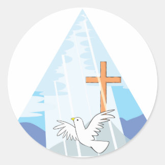 Die Dreifaltigkeit - Gott der Vater Sohn und Heili Runder Aufkleber