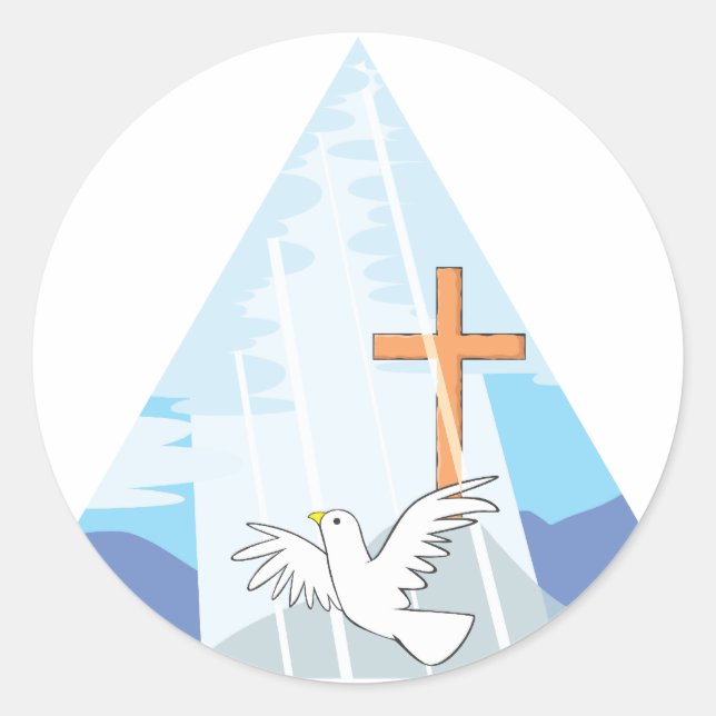 Die Dreifaltigkeit - Gott der Vater Sohn und Heili Runder Aufkleber (Vorderseite)