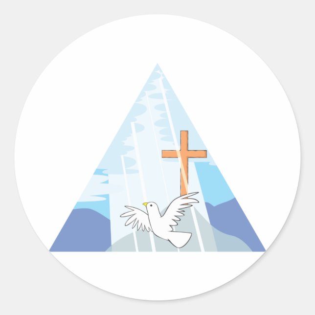 Die Dreifaltigkeit - Gott der Vater Sohn und Heili Runder Aufkleber (Vorderseite)