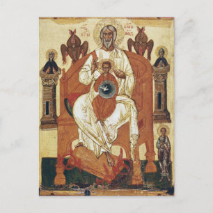 Die Dreifaltigkeit mit den Heiligen Byzantinisches Postkarte
