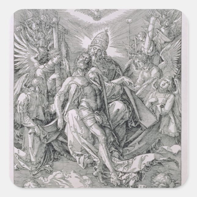 Die Dreifaltigkeit, Pub. 1511 Quadratischer Aufkleber (Vorderseite)