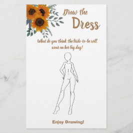 Die Dress Brautparty Game Card Sonnenblumen gezeic Flyer
