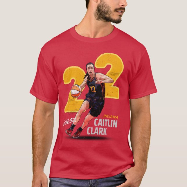 die Dribbelkugel-Pose mit 22 Hintergrund T-Shirt (Vorderseite)