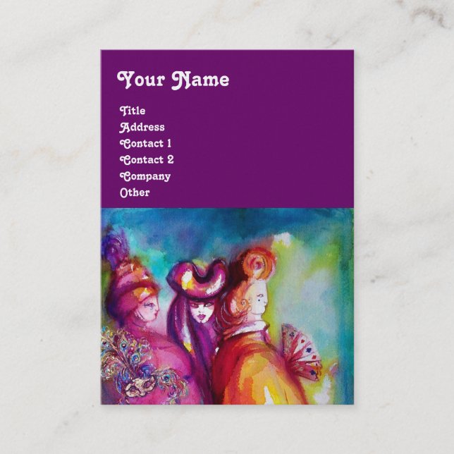 DIE DRITTE MASK / Kostümbildner , Theaterkünstler Visitenkarte (Vorderseite)