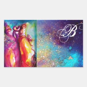 DIE DRITTE MASK , Monogramm Rechteckiger Aufkleber