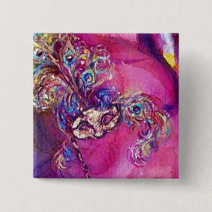 DIE DRITTE MASK - / Venezianisch Mardi Gras Masque Button