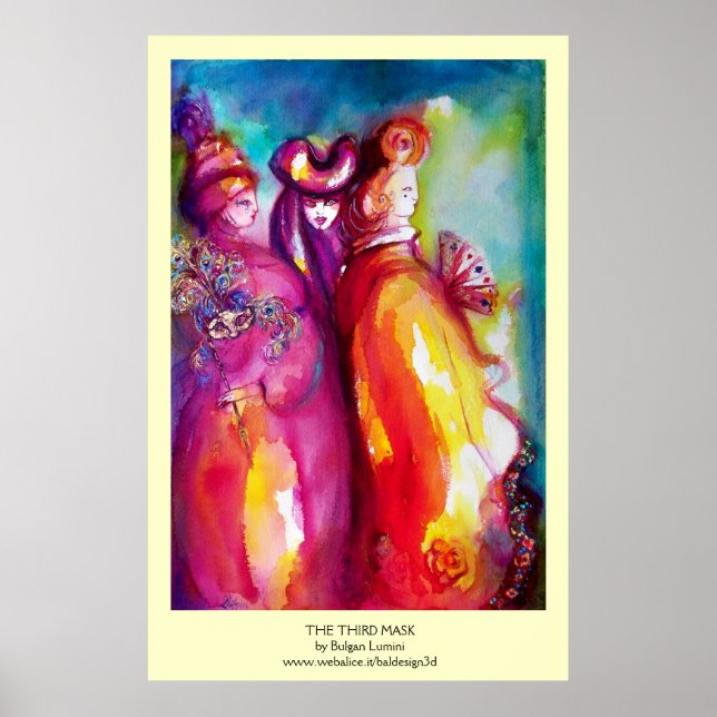 DIE DRITTE MASK / Venezianischer Karnevalssackball Poster (Vorne)