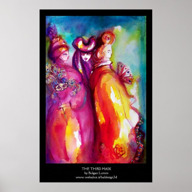 DIE DRITTE MASK / Venezianischer Karnevalssackball Poster (Vorne)
