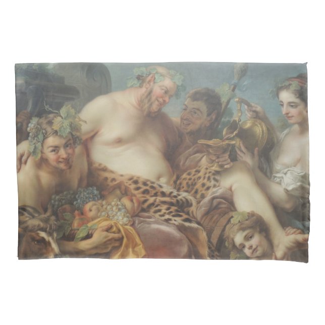 Die Drunkenness von Silenus (von Carle van Loo) Kissenbezug (Vorderseite-Links)